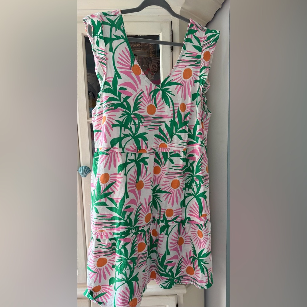 C&C California Floral Print Dress with Pink and Green